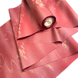 Dusty Red / Brick Red Landscape, Vintage Kimono Silk Crepe from Japan, Bokashi? By the Yard #536