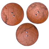 Brick/Rust Extra Large Natural Coconut Button "Rustica"  2-1/4" Scooped