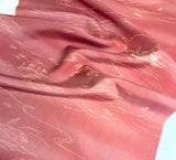 Dusty Red / Brick Red Landscape, Vintage Kimono Silk Crepe from Japan, Bokashi? By the Yard #536