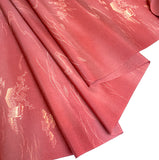 Dusty Red / Brick Red Landscape, Vintage Kimono Silk Crepe from Japan, Bokashi? By the Yard #536