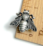 Bee Button, 13/16" Silver Metal Shank Back  #SWC-169