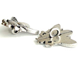 Bee Button, 13/16" Silver Metal Shank Back  #SWC-169