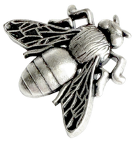 Bee Button, 13/16" Silver Metal Shank Back  #SWC-169
