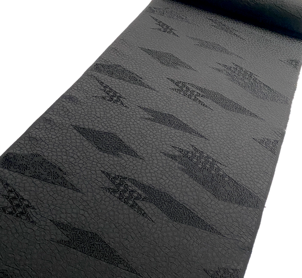Black on Black Origami Jacquard Drapey Vintage Kimono Silk from Japan By the Yard # 537