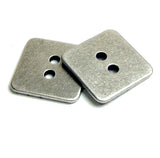 Dragonfly Silver/Black Metal Square 2 hole button, 5/8" Pack of TWO, #SWC-170-2
