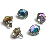 Swarovski Button, Teal/Amethyst Tiny True Crystal 1/4" / 6mm, Vitrail,  #SC1390