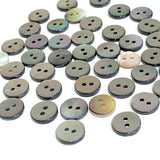 Re-Stocked, Gray, 7/16" Silvery Charcoal Tiny Shiny Iridescent Shell, 11-12mm Pack of 100 Buttons  # LP-78