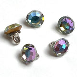 Swarovski Button, Teal/Amethyst Tiny True Crystal 1/4" / 6mm, Vitrail,  #SC1390