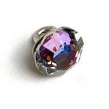 Swarovski Button, Teal/Amethyst Tiny True Crystal 1/4" / 6mm, Vitrail,  #SC1390
