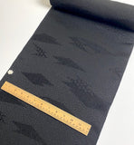 Black on Black Origami Jacquard Drapey Vintage Kimono Silk from Japan By the Yard # 537