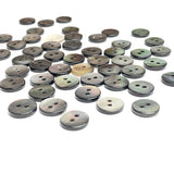 Re-Stocked, Gray, 7/16" Silvery Charcoal Tiny Shiny Iridescent Shell, 11-12mm Pack of 100 Buttons  # LP-78