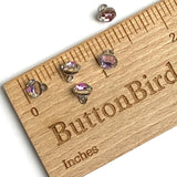 Swarovski Button, Teal/Amethyst Tiny True Crystal 1/4" / 6mm, Vitrail,  #SC1390