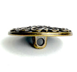 Brass Berries with Black 13/16" Metal Button, 20mm / Shank Back  Pack of TWO #SWC-171-2