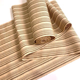 Brown Rice Yarn Dyed Woven Stripe Tsumugi, Vintage Kimono Silk from Japan By the Yard # 538