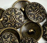 Brass Berries with Black 13/16" Metal Button, 20mm / Shank Back  Pack of TWO #SWC-171-2