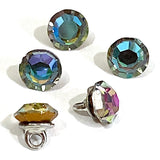Swarovski Button, Teal/Amethyst Tiny True Crystal 1/4" / 6mm, Vitrail,  #SC1390