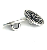 Silver Dahlia Flower 5/8" Metal Button, 15mm / Shank Back Pack of TWO #SWC-172-2