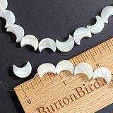 Re-Stocked, Pearl Moon Shell Beads, 1/2" White Iridescent 12mm, Strand of 34 beads # LP-75