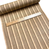 Brown Rice Yarn Dyed Woven Stripe Tsumugi, Vintage Kimono Silk from Japan By the Yard # 538