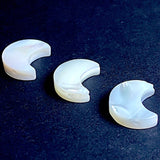 Re-Stocked, Pearl Moon Shell Beads, 1/2" White Iridescent 12mm, Strand of 34 beads # LP-75