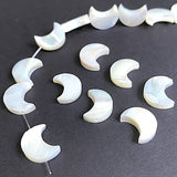Re-Stocked, Pearl Moon Shell Beads, 1/2" White Iridescent 12mm, Strand of 34 beads # LP-75