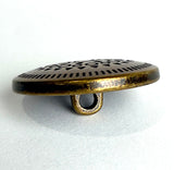 Brass/Black Mandala Button 15/16" Metal Button, 23mm / Shank Back Pack of TWO #SWC-173-2