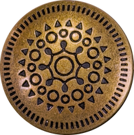 Brass/Black Mandala Button 15/16" Metal Button, 23mm / Shank Back Pack of TWO #SWC-173-2