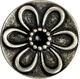 Silver Dahlia Flower 5/8" Metal Button, 15mm / Shank Back Pack of TWO #SWC-172-2