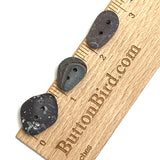 Set of Three Dark Gray-Black Beach Stone Buttons, 3/4" - 7/8" # BCH-44