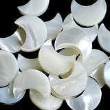 Re-Stocked, Pearl Moon Shell Beads, 1/2" White Iridescent 12mm, Strand of 34 beads # LP-75