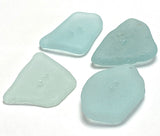 Set of Four Light Turquoise Genuine Sea Glass Buttons 7/8 -1" # BCH-101