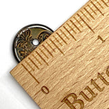 Re-Stocked Tropical Botanical Brown Metal 11/16" 2-Hole Button #SWC-131