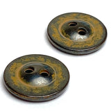 Re-Stocked Tropical Botanical Brown Metal 11/16" 2-Hole Button #SWC-131