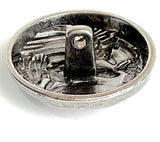 Begonia Flower 1" Silver Metal Button, 25mm / Shank Back Pack of TWO #SWC-174-2