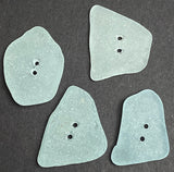 Set of Four Light Turquoise Genuine Sea Glass Buttons 7/8 -1" # BCH-101