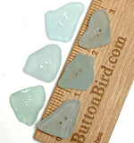 Set of Six Light Turquoise Genuine Sea Glass Buttons 7/8  # BCH-102