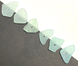Set of Six Light Turquoise Genuine Sea Glass Buttons 7/8  # BCH-102