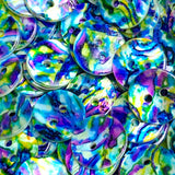 Re-Stocked, Blue Psychedelic Abstract Shell, 9/16" Colorful 14mm 2-Hole Button, Pack of 20 # LP-76