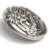 Begonia Flower 1" Silver Metal Button, 25mm / Shank Back Pack of TWO #SWC-174-2