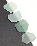 Set of Four Light Green Sea Glass Buttons 3/4"-7/8  # BCH-103