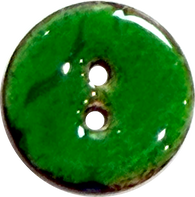 Christmas Green Shiny Coconut 11/16" 2-hole Button  #SWC-175