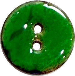 Christmas Green Shiny Coconut 11/16" 2-hole Button  #SWC-175