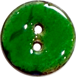 Christmas Green Shiny Coconut 11/16" 2-hole Button  #SWC-175