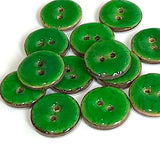 Christmas Green Shiny Coconut 11/16" 2-hole Button  #SWC-175