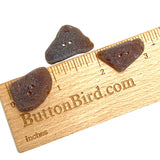 Set of Three Brown Sea Glass Buttons About 1"  # BCH-104