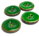 Christmas Green Shiny Coconut 11/16" 2-hole Button  #SWC-175