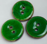 Christmas Green Shiny Coconut 11/16" 2-hole Button  #SWC-175