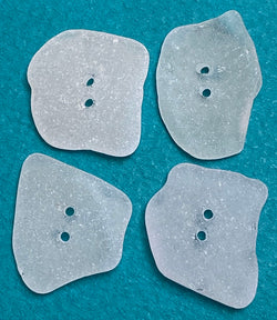 Four Light Pink-Purple Genuine Sea Glass Buttons 7/8" -1" # BCH-106