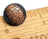 Copper / Black Southwest "Sunpath" Button 5/8" Shank Back  #SWC-3