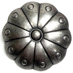 Cactus Flower Large 1.25" Gunmetal Gray Silver 31mm Shank-Back Button  # SWC-7